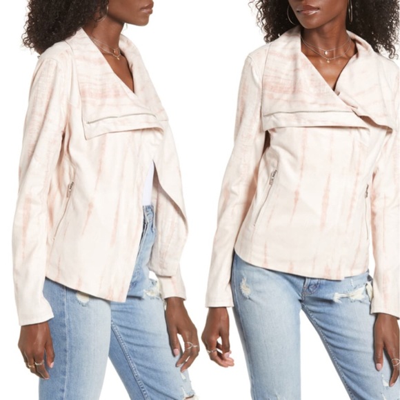 NWT Blank NYC Tie Dye Faux Suede Drape Front Jacket Size XS $108 - Picture 2 of 7